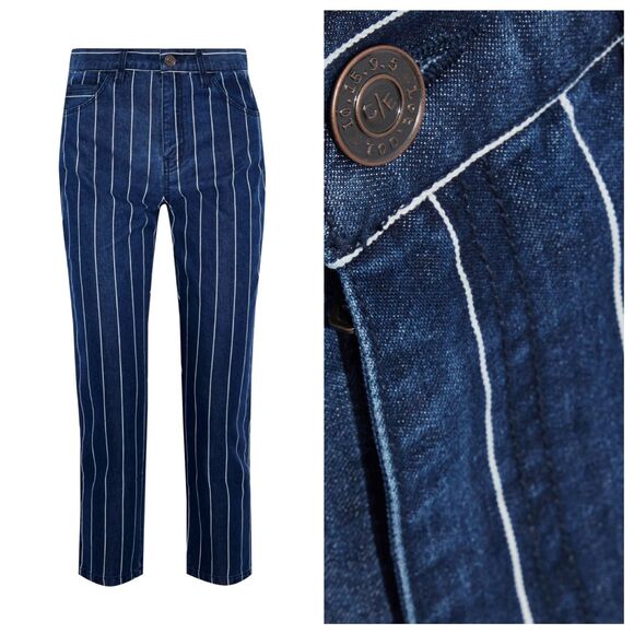 NWOT Current/Elliot The Vintage Cropped Striped High-Rise Slim Straight Jeans 26 - Picture 3 of 8